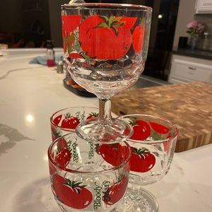 Set of 4 vintage thumbprint goblets